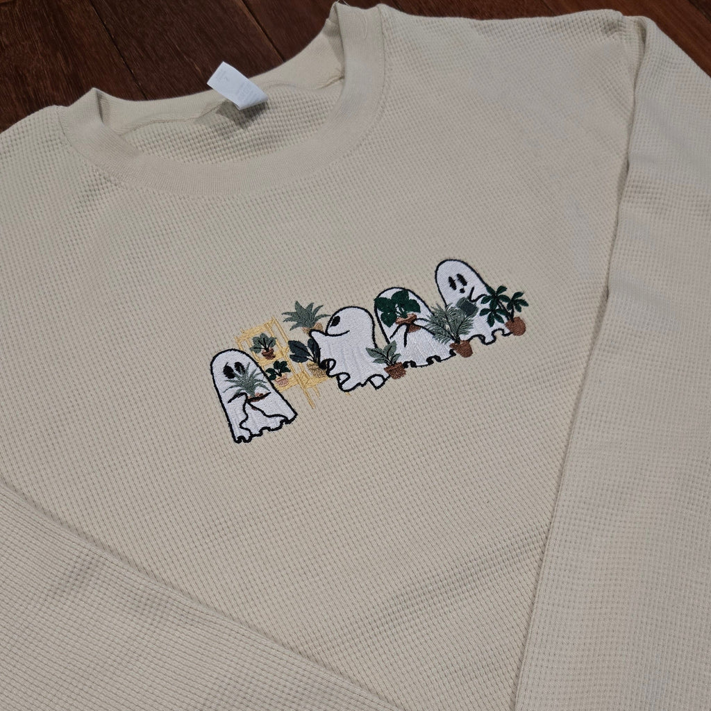 Waffle Knit Spooky Ghost Sweater