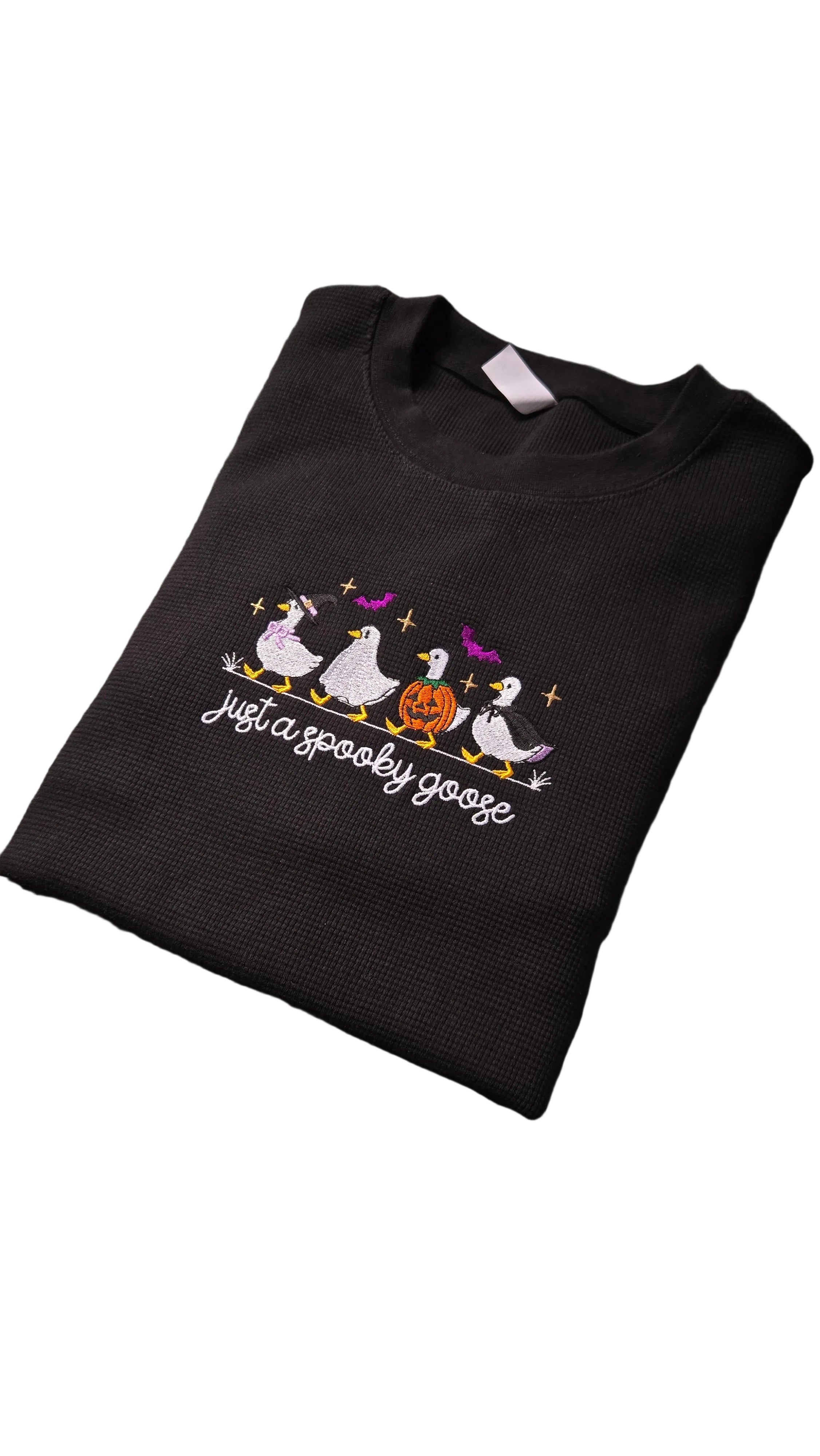 Waffle Knit Spooky Goose Sweater