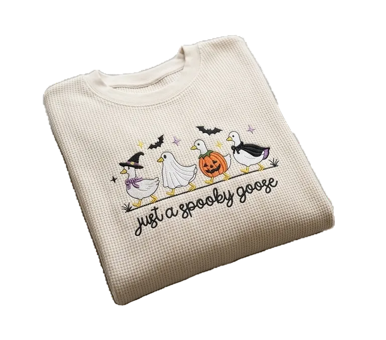 Waffle Knit Spooky Goose Sweater